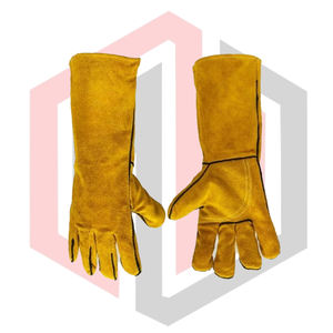 Gants de soudage en cuir fendu de 14 pouces, résistants au feu, antistatiques, pour Mig Tig Stick Forge BBQ Grill Cheminée, résistants aux déchirures, 11 oz - Product Image 5