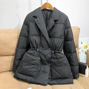 Nuevo Abrigo Casual de Invierno para Hombre, con Capucha, Tejido de Punto, Doble Botonadura, con Cordón Ajustable, Estilo Puffer - Product Image 3