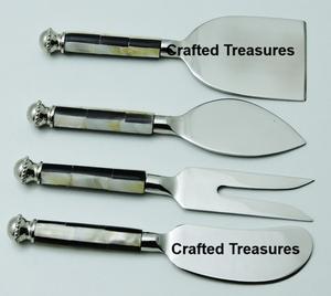 Couteaux à fromage en nacre Ensemble de couverts en métal à moindre coût Ensemble de couteaux à fromage en métal de haute qualité avec manche de vadrouille - Product Image 6