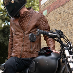 Chaqueta de Motociclista para Hombre de Diseño Único en Color Sólido, Nueva Llegada, Chaqueta de Moto con Cierre Completo para Hombre - Product Image 5