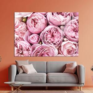 Toile imprimée : Décoration murale botanique moderne avec fleurs roses, verre - Product Image 1