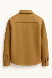 Veste surchemise personnalisée avec logo pour hommes |   Shacket uni avec deux poches poitrine |   Veste d'hiver en coton brossé doux - Product Image 2