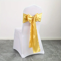Élégant Satin Chaise Ceintures Arcs Couverture De Chaise Universelle Pour La Décoration De Mariage
