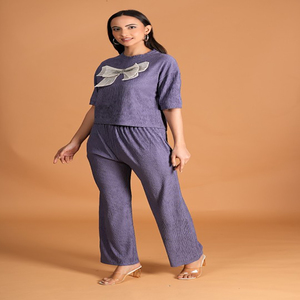 Conjunto combinado de 2 piezas Ropa informal diaria Conjunto único Tejido de rizo Método de tejido Elegante informal - Product Image 4