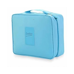Sac cosmétique de voyage en polyester imperméable à la mode Design compact et facile à plier et à suspendre avec fermeture à glissière durable - Product Image 3
