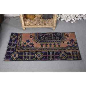 Alfombra turca Vintage clásica Beige negra de área grande, Material de lana de 1,6x3,2 pies, respaldo de látex para pasillo de cabecera Rectangular - Product Image 3