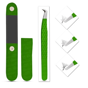 Extensiones de pestañas con punta de diamante desempolvada profesional, pinzas de acero inoxidable, capas finas gruesas, Punta puntiaguda - Product Image 2
