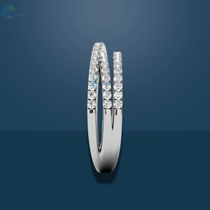 แหวนแต่งงานเพชรโมอีสไม่มีสี10K สีทองขาวทึบแหวนครึ่งชั่วนิรันดร์สำหรับผู้หญิง - Product Image 5