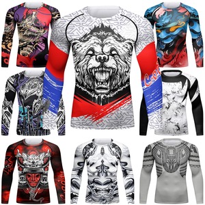 Rashguard de gymnastique à manches longues pour homme Sublimation masculine BJJ Jiu Jitsu maillot de boxe T-Shirt personnalisable - Product Image 2
