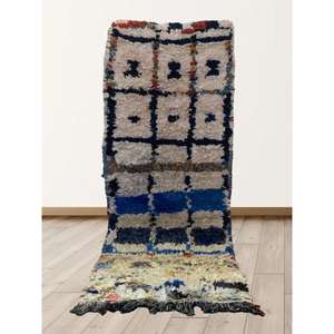 Auténtica Alfombra Marroquí Hecha a Mano, Boucherouite, Estilo Bohemio, Colorida, Vintage, Decoración Artesanal del Atlas - Product Image 1