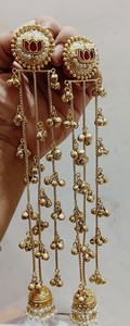 Kashmiri Fusion <b>Long</b> <b>Earrings</b> Lightweight Statement Jewelry with Traditional Elegance and Modern Charm Perfect For Party Wear - Product Image 3