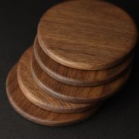 Sous-verres et dessous de plat carrés élégants et modernes en bois de noyer écologique, protection de table haut de gamme, motif lune, Inde, pour la maison et les hôtels