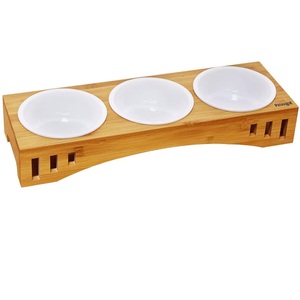 Adjustable Bamboo Pet Food <b>Bowl</b> with <b>Stand</b> Customized Logo Eco-Friendly Comederos Para Perros Large <b>Dog</b> <b>Bowl</b> for <b>Dogs</b> and Cats - Product Image 2