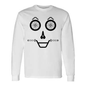 T-shirt à manches longues premium pour les passionnés de vélo, avec motifs graphiques de pièces de vélo, idéal pour les propriétaires de cycles – T-shirt promotionnel - Product Image 1