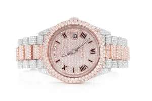 Men's Stainless Steel Rose White VVS1 Moissanite <b>Diamond</b> Analog <b>Watch</b> Antique Luxury Mechanical ETA Sports Business High Quality - Product Image 2