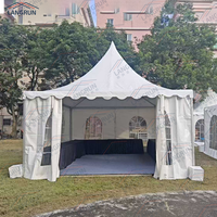 Tente Pagode Modulaire 5x5m en PVC Imperméable, Ignifuge et Anti-UV pour Mariages, Fêtes et Expositions