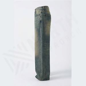 Jeans en denim pour hommes d'été, coupe slim, pantalon en coton, couleur personnalisée tendance, pantalon respirant, streetwear décontracté, vente en gros - Product Image 3