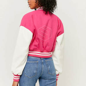Top Quality Women Cropped Varsity <b>Jackets</b> With Long Sleeves Best Varsity <b>Jackets</b> for Ladies - Product Image 3