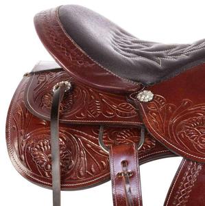 Selle de course de chevaux en cuir souple et légère de type anglais Western Saddle Accessoires d'équitation Export - Product Image 3