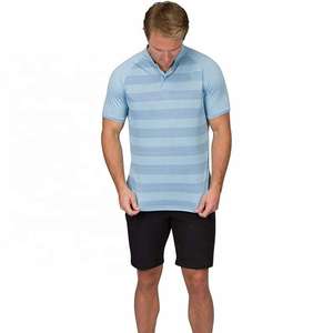 Camiseta Polo sin cuello 88% poliéster 12% spandex nuevo diseño sublimado para hombres Polo de golf sin cuello de secado rápido - Product Image 2