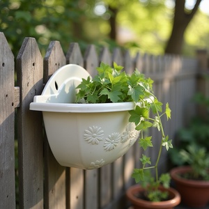 Pot de fleur mural demi-rond bien conçu Accessoire de décoration économique pour la maison - Product Image 2