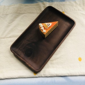 Bandeja cuadrada de ACACIA marrón oscuro para servir fruta, plato para fiesta, cena, 25x15 OEM, vajilla hecha a mano, regalo de negocios - Product Image 1