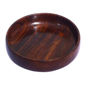 Bol de service artisanal en bois d'acacia – Bol rond en bois pour salade et fruits, idéal pour la maison et la salle à manger. - Product Image 2