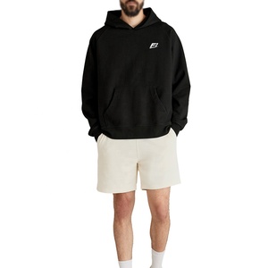 Sweat-shirt à capuche surdimensionné 100 % coton personnalisé avec design anti-boulochage et imprimé en relief - Fournisseur en gros de sweats à capuche - Product Image 1