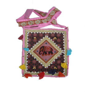 Bolso Bandolera Unisex de Lona de Algodón con Bordado de Parches, Estilo Bohemio Geométrico Vintage, de Gran Venta - Product Image 1