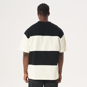 สไตล์ใหม่คุณภาพสูงแฟชั่นสบายๆผ้าฝ้ายลายเย็บปะติดปะต่อกันบุรุษเสื้อผ้าเสื้อยืดสําหรับโลโก้ที่กําหนดเอง - Product Image 4