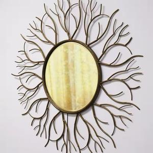 Miroir mural en métal doré en forme de rectangle Design élégant pour la décoration de salon à la maison pour le mariage du Ramadan - Product Image 3