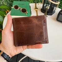 Dallas-Portefeuille pour homme en cuir véritable avec compartiment kangourou