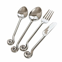Ensemble de couverts en acier inoxydable doré avec manche torsadé en spirale pour les mariages, les restaurants, les hôtels, les services de table