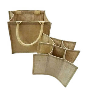 Mini sacs de bouteille de vin avec logo personnalisé de haute qualité Accessoire de bouteille de vin biologique Emballage en toile de jute Sacs à provisions indiens - Product Image 1