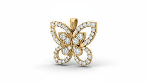 Colgante de Mariposa Clásico de Oro de 14K con Diamante Natural para Mujer, Uso Diario |   Adornos Narang - Product Image 4