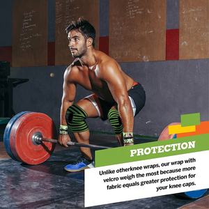 Custom Sports Gym Bodybuilding Knee Wraps Weightlifting Knee Wraps Gym Wear Fitness Knee Protector-Wrap For Daily Safety Use - Product Image 6