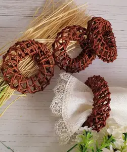 Sustainable natural handmade eco-friendly wicker rattan napkin rings with customized color for party decor made in Vietnam