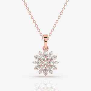 Haute qualité flocon de neige Design pendentif collier coupe ronde Moissanite diamant pendentif bijoux de mode en argent Sterling 925 - Product Image 1