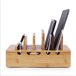 Organisateur de bureau en bambou à trois niveaux, support de rangement autoportant, organisateur de bureau minimaliste rectangulaire pour téléphone et tablette, pour un rangement soigné - Product Image 2