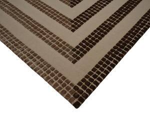 Dual Tone Tan <b>Brown</b> Charcoal 100% <b>Wool</b> Thin Medium Pile Hand Tufted Modern Geometrical Design Eco-Friendly Rectangle Rug for - Product Image 5