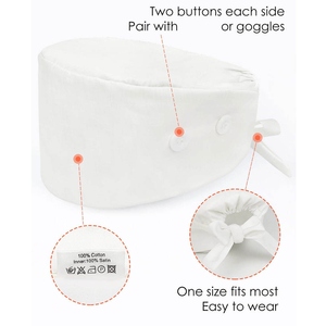 Bonnet de chirurgie médical imprimé personnalisé en coton et polyester, réglable, pour infirmière, chirurgien, hôpital - Product Image 5