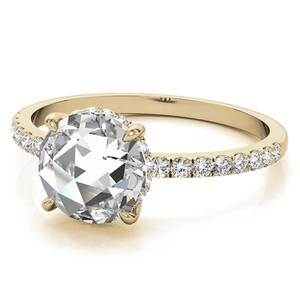 Anillo de compromiso de diamantes cultivados en laboratorio de corte rosa de oro macizo de 14 quilates de tendencia de alta venta para regalo de aniversario de boda y fiesta - Product Image 3