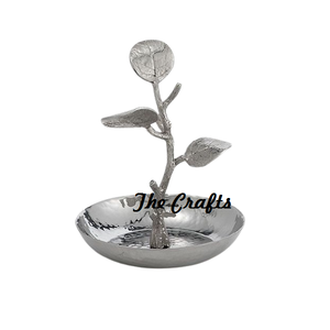 Exhibidor de Joyería de Mesa, Soporte para Collares y Aretes Colgantes, en Color Plateado, Metal Martillado, en Venta - Product Image 2