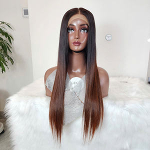 Peluca de cabello humano vietnamita virgen marrón hueso recto brillante suave encaje transparente sin pegamento precio al por mayor para mujeres - Product Image 1