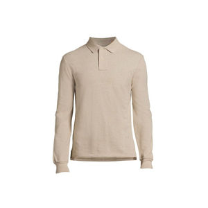 Polo à manches longues personnalisé pour hommes design contrasté polo grande taille en coton design personnalisé - Product Image 1