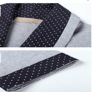 Peignoir pour homme de haute qualité, respirant, en coton et polyester, bleu et gris, vêtements de maison avec logo sur le devant, peignoir pour homme - Product Image 2