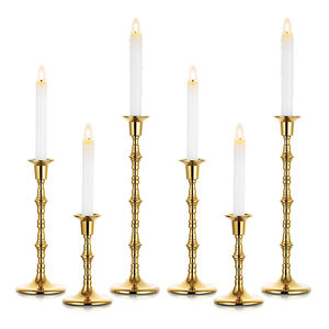 Dernier Vintage Top Rated Moderne Creative Design Métal Aluminium Bougeoir Meilleure Qualité Bougie Pilier Stand Or Enduit - Product Image 4