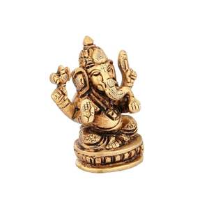 Ganesha Idol Statue Murti Laiton Seigneur Ganesh Ganpati Idoles pour la maison Bureau Article décoratif Murti pour l'entrée de la maison Décoration Diwali - Product Image 3