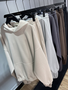 H5519 automne hiver nouveautés vente en gros personnalisé 360 Gsm mélanges de coton gaufré sweats à capuche femmes hommes sweats à capuche vierges - Product Image 5