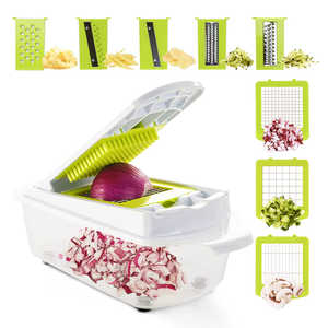 Rallador de Tambor Tipo Mandolina y 5 Cortadores de Queso de Acero Inoxidable, Seguros, 3 Cuchillas, Utensilios para Verduras - Product Image 1